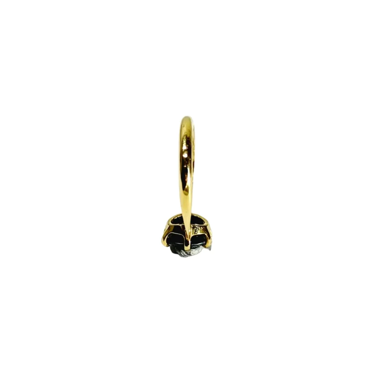Solitaire ring in yellow gold and hematite - Image 9