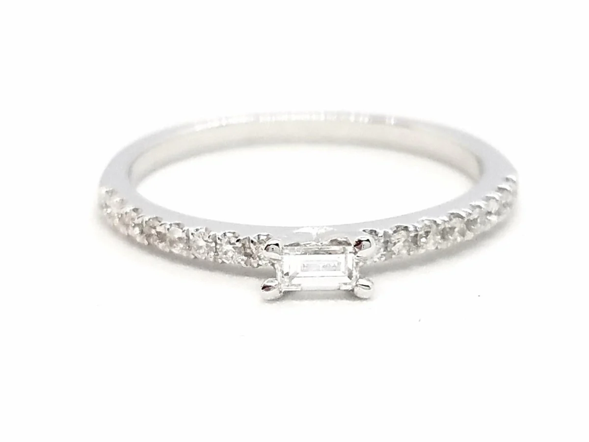 Solitaire Ring White Gold Diamond - Image 14