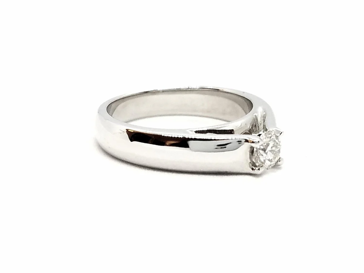 Solitaire Ring White Gold Diamond - Image 11