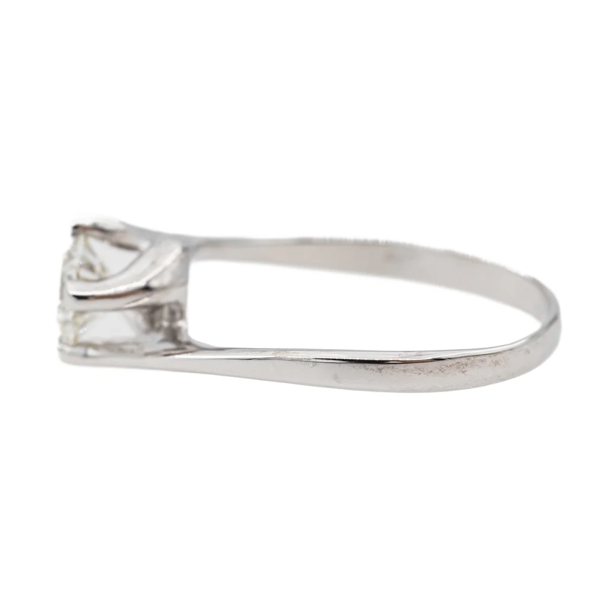 Solitaire ring in white gold and diamond - Image 5