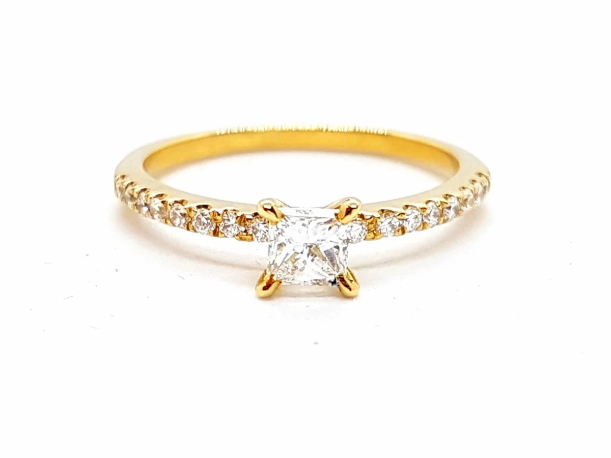 Solitaire Ring Yellow gold Diamond - Image 19
