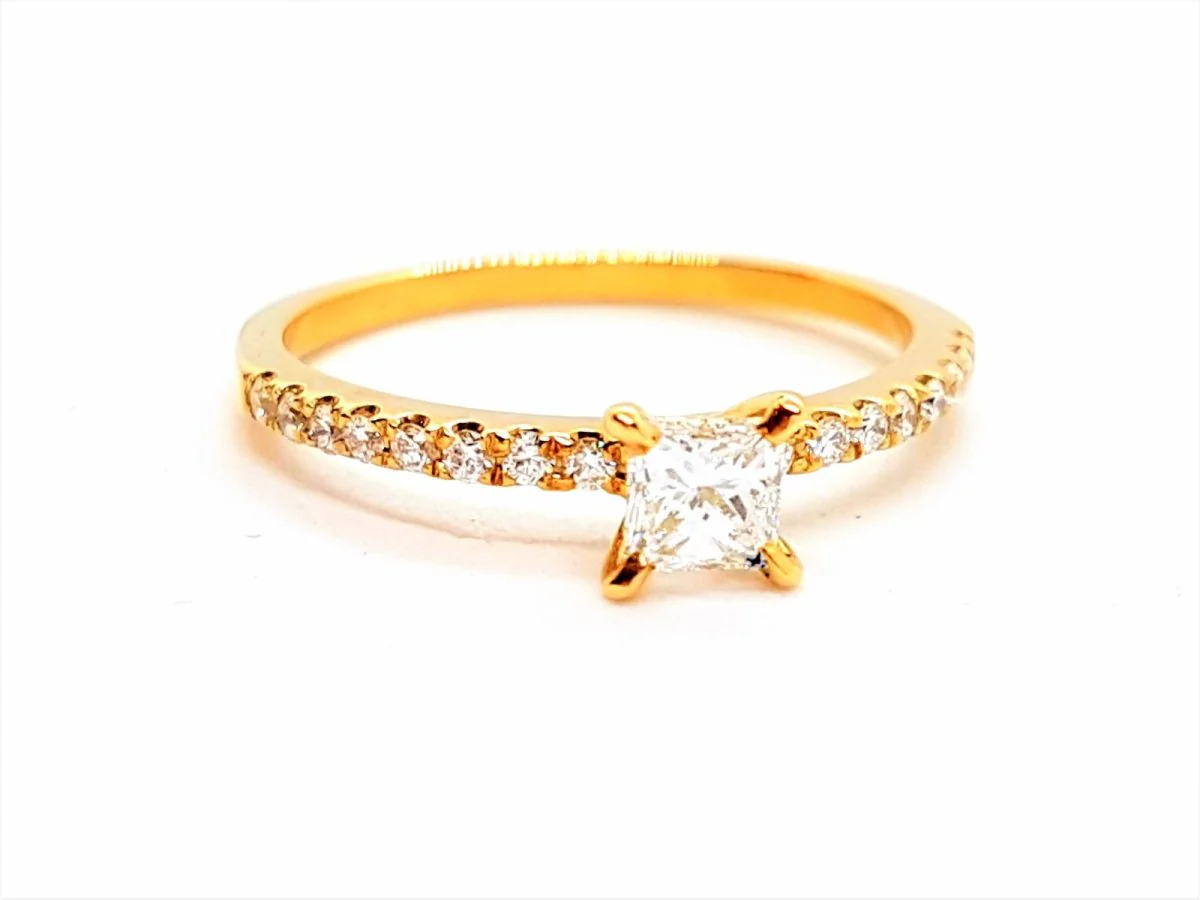 Solitaire Ring Yellow gold Diamond - Image 2