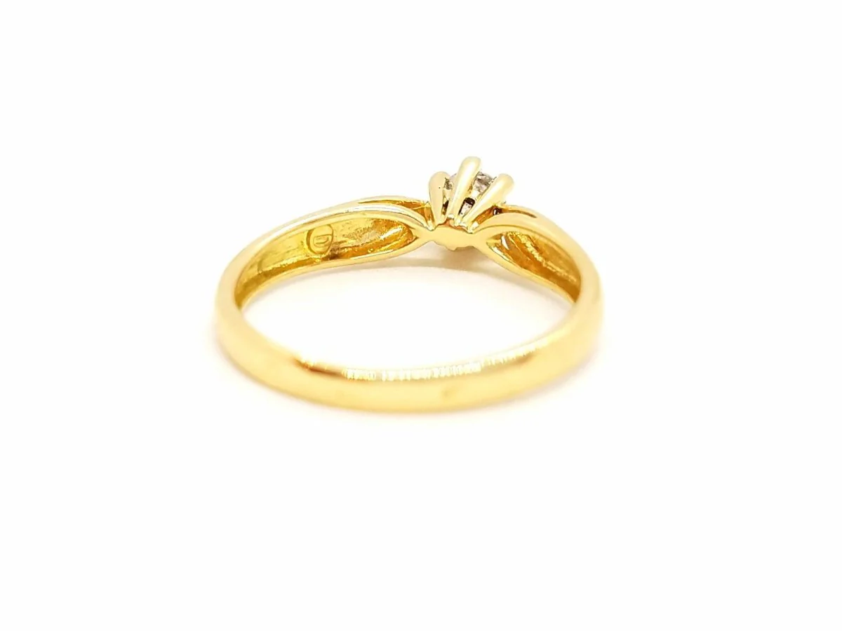 Solitaire Ring Yellow Gold Diamond - Image 6