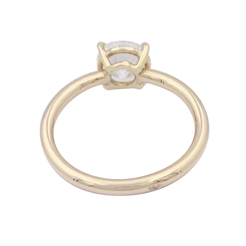 Solitaire ring in yellow gold and diamond - Image 4