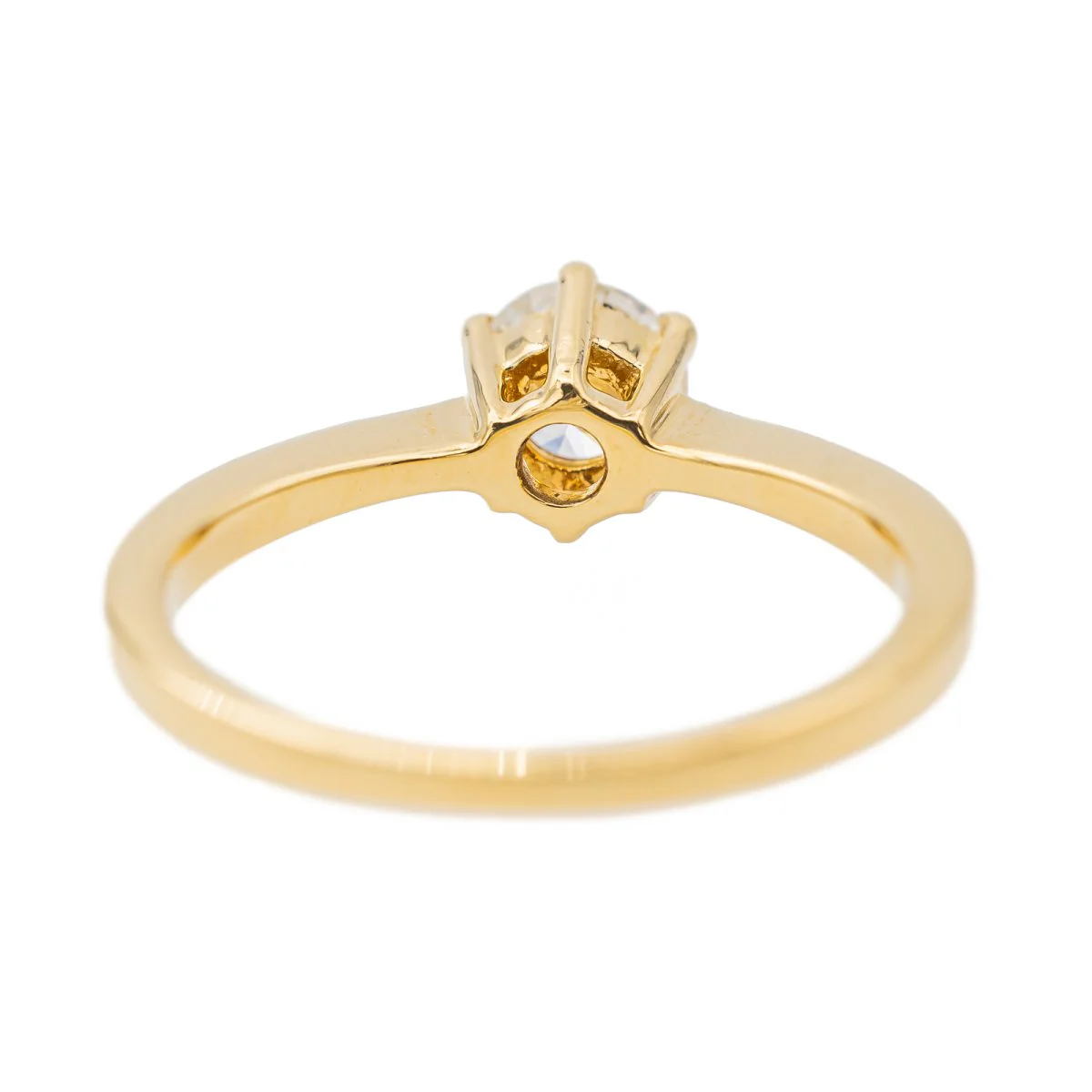 Solitaire ring in yellow gold and diamond - Image 6