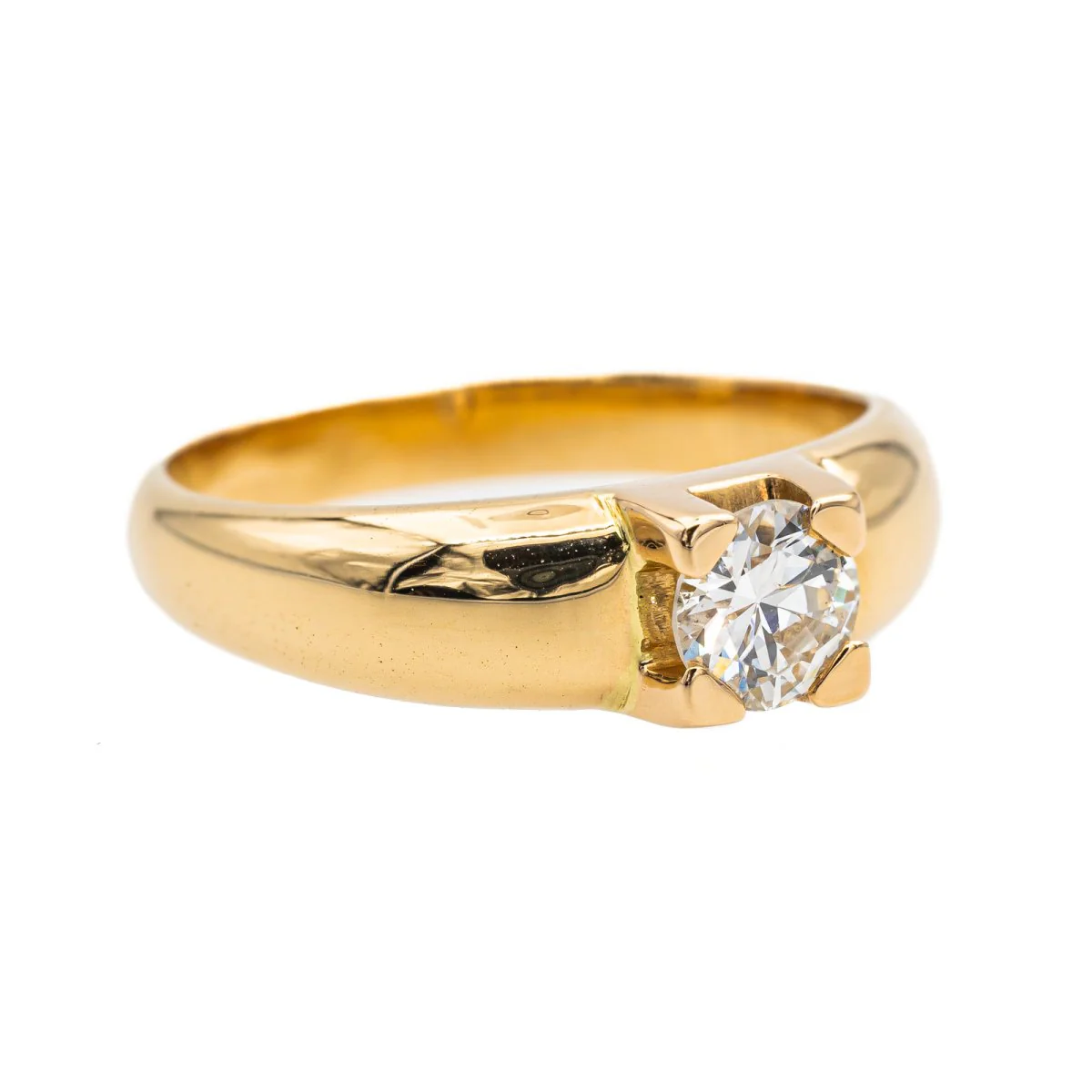 Ring Yellow gold solitaire diamond - Image 6