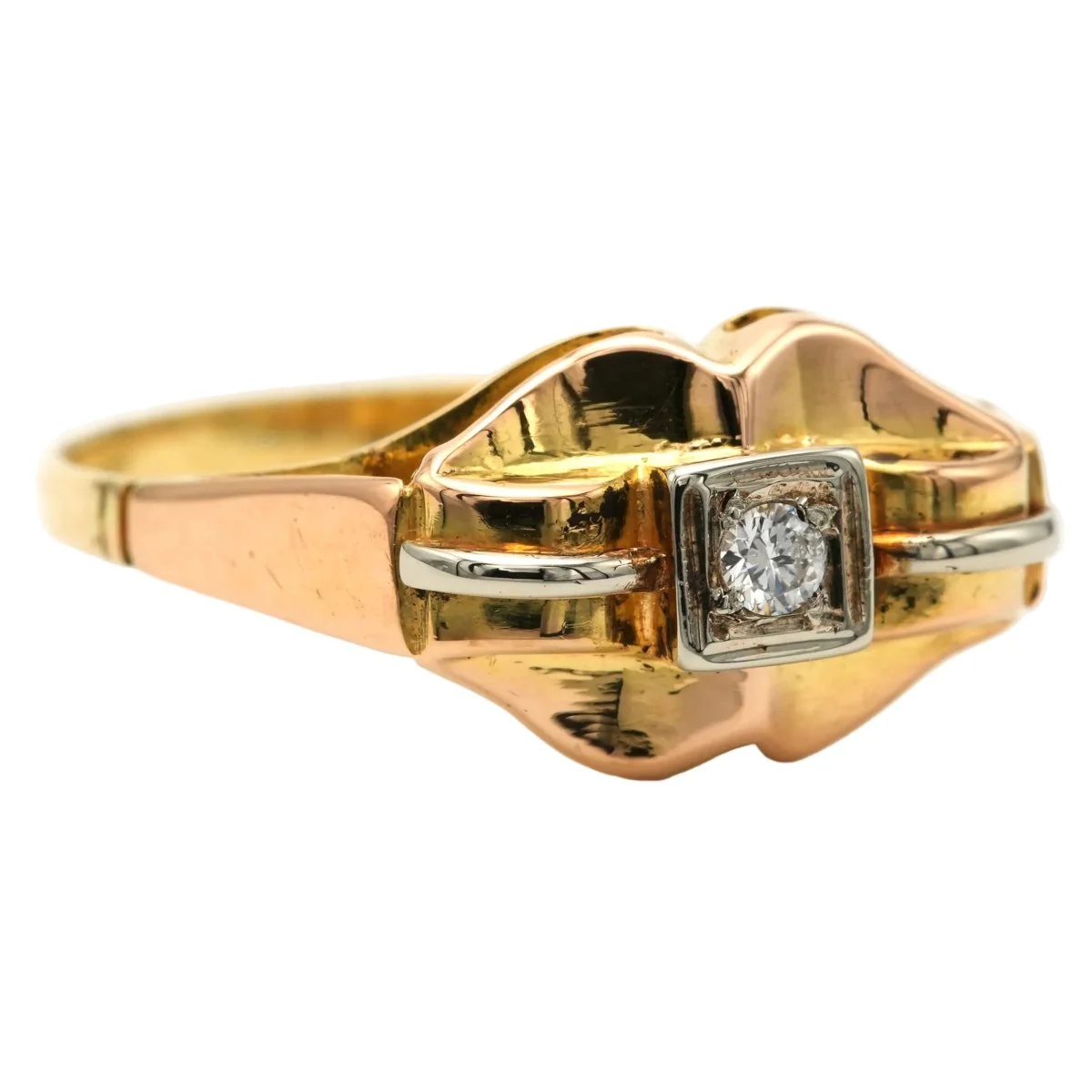 Tank Ring in White gold, Yellow gold and Diamonds - Image 14