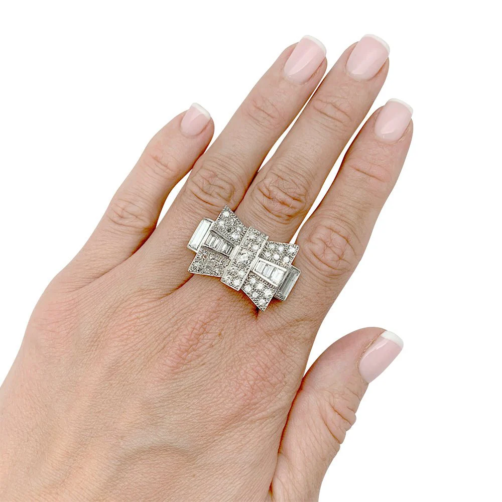 Tank ring in platinum and diamonds - Image 7