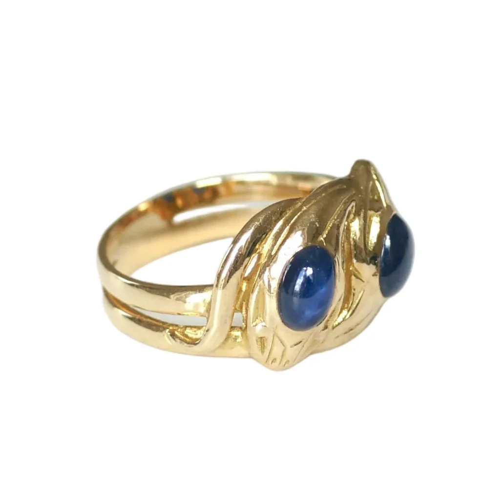 Toi & Moi Ring in Yellow gold and Sapphires - Image 5