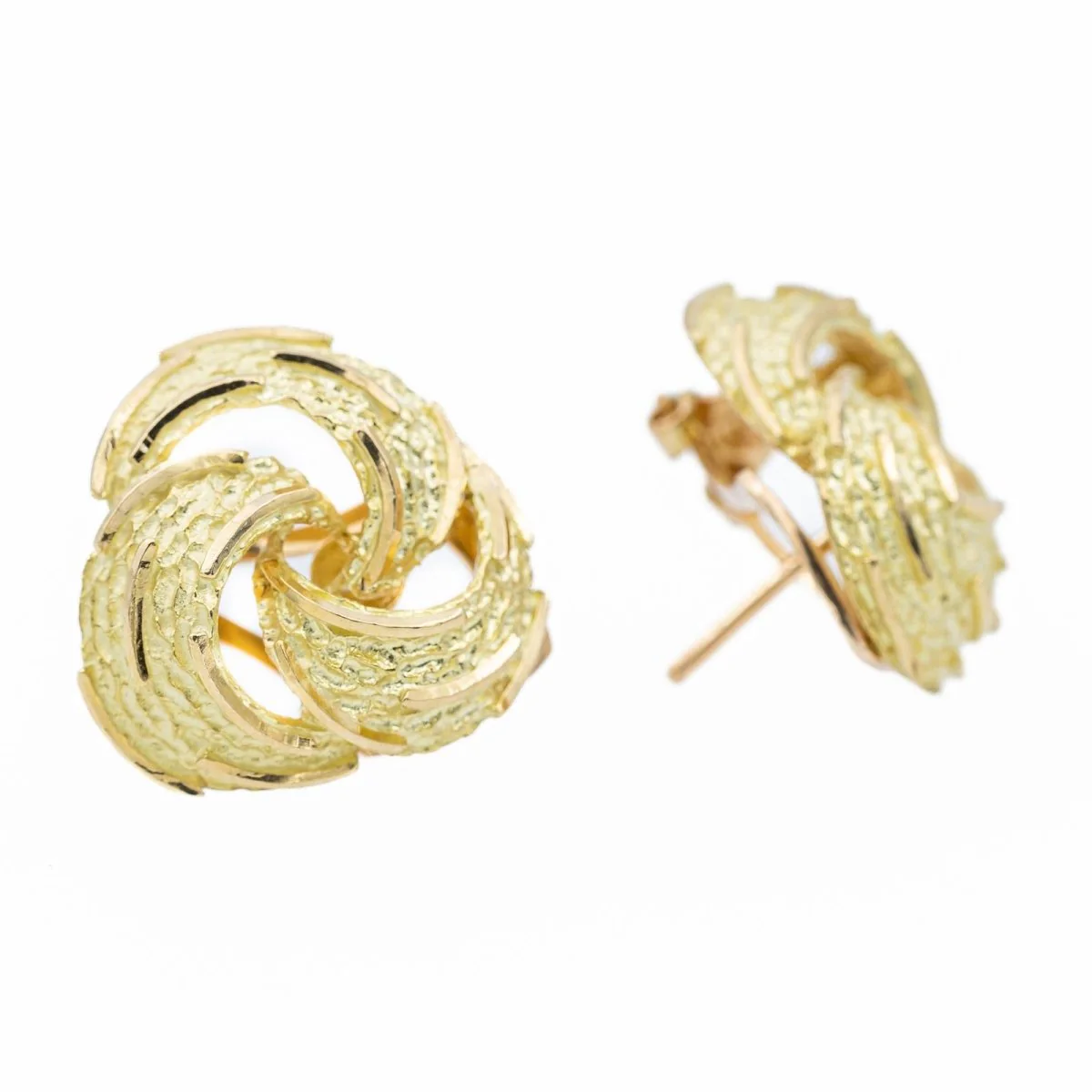 Yellow gold clip earrings - Image 4