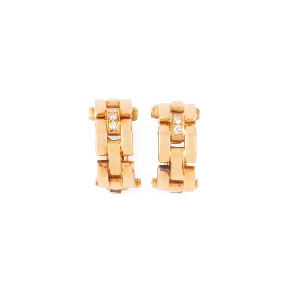 CARTIER “Panthère” hoop earrings in yellow gold and diamonds - Image 5