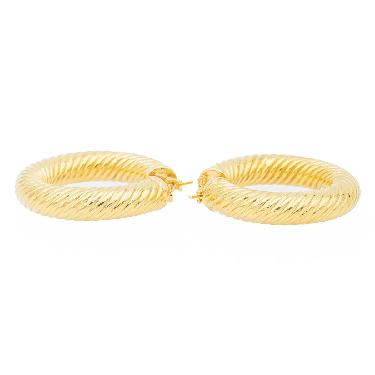 Earrings Creoles in yellow gold - Image 3