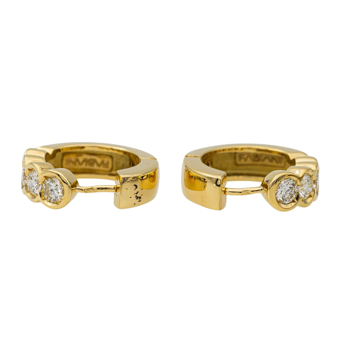 Hoop Earrings Yellow Gold Diamond - Image 4