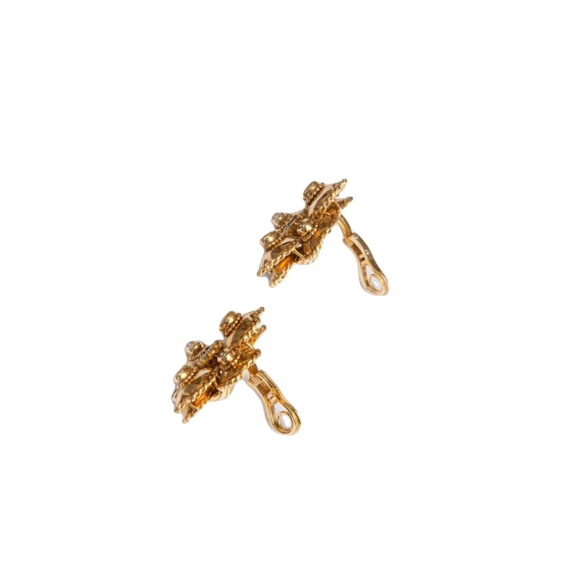 Fleurs clip-on earrings in yellow gold and diamonds - Image 2