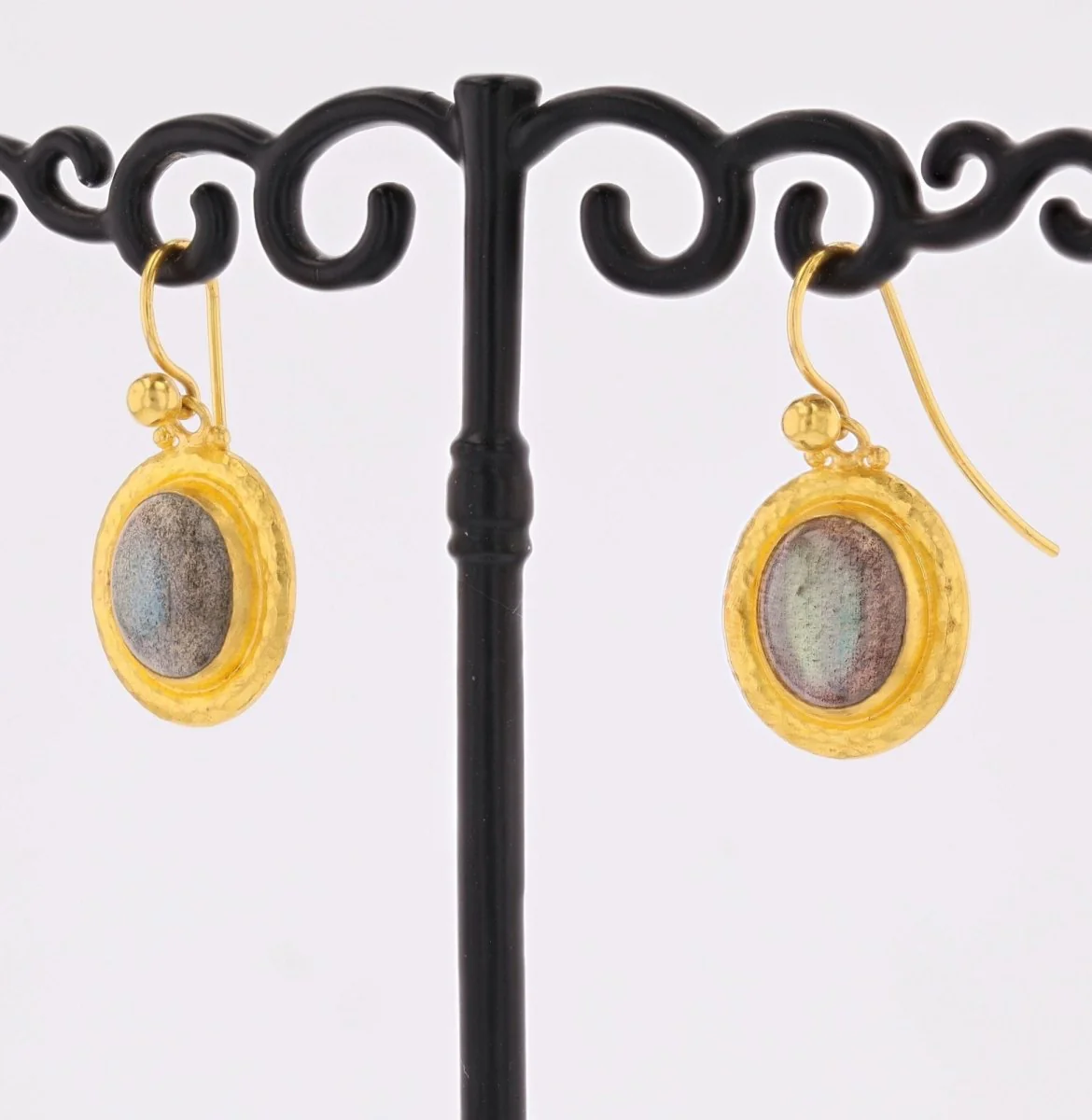 Earrings GURHAN in yellow gold and labradorite - Image 4