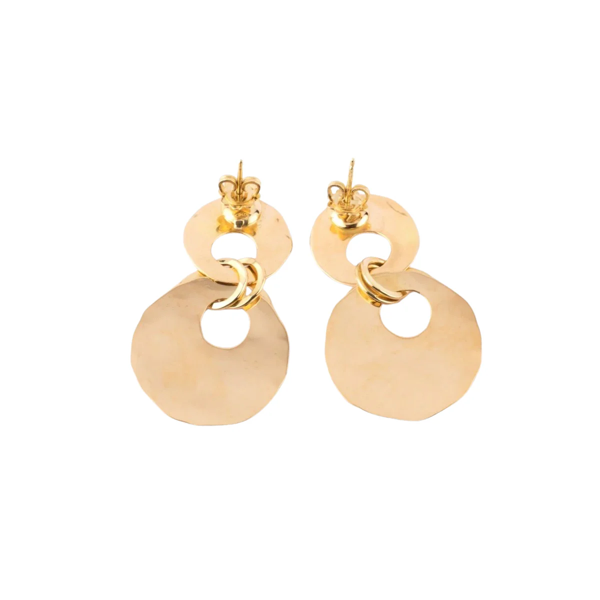 Hammered yellow gold earrings - Image 3