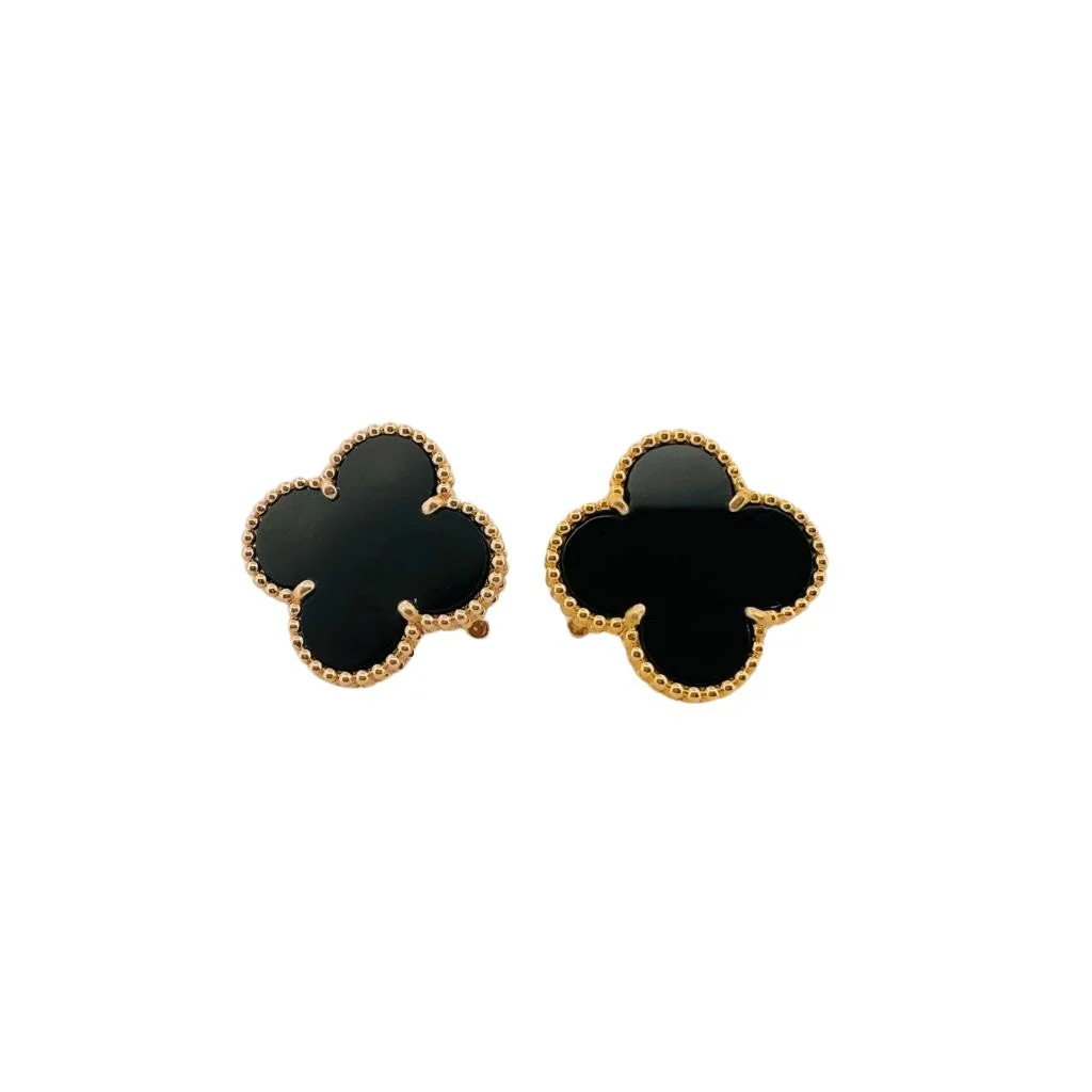 VAN CLEEF &amp; ARPELS earrings in yellow gold and onyx - Image 2