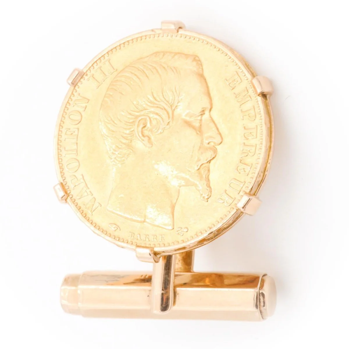 Coin cufflinks in yellow gold - Image 2