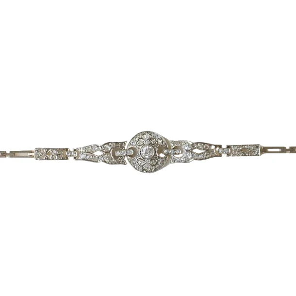 Bracelet ART DÉCO Articulated in yellow gold and paltinium - Image 3