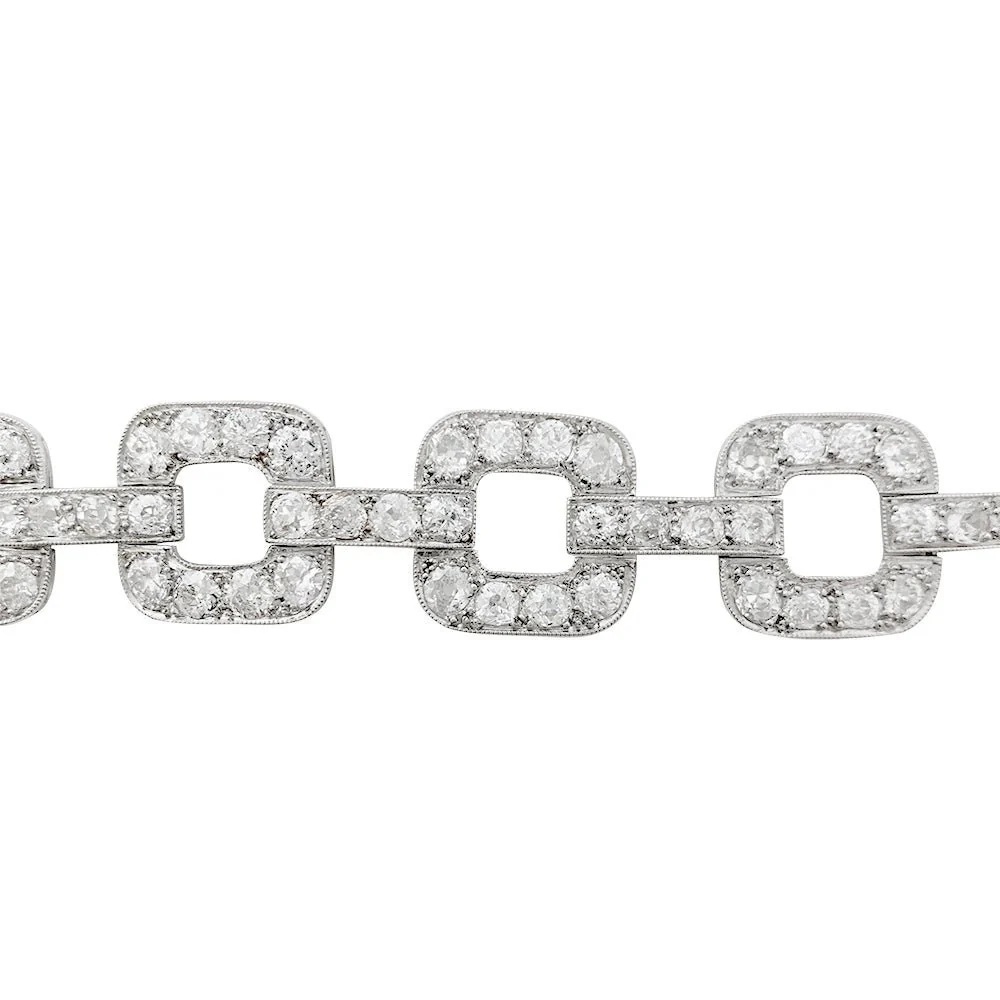 Bracelet in white gold, old-cut diamonds - Image 6