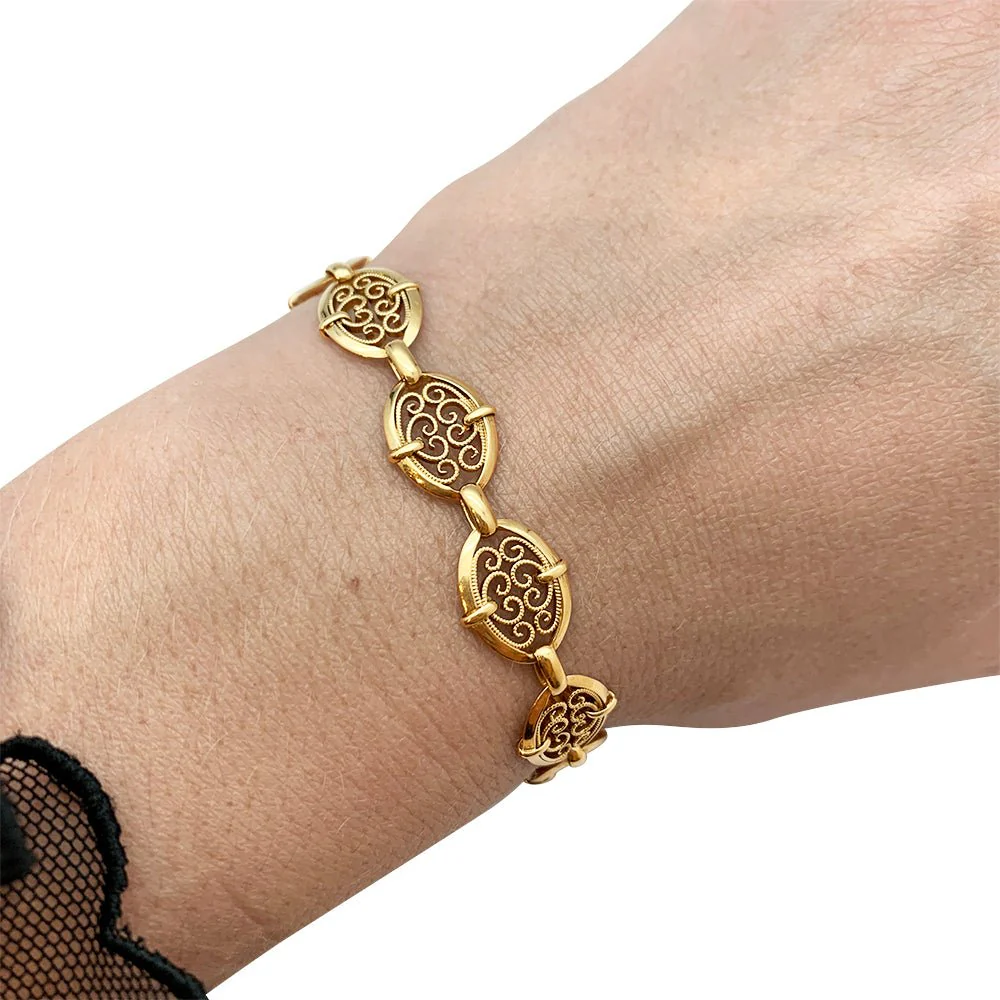 Filigree bracelet in yellow gold - Image 6