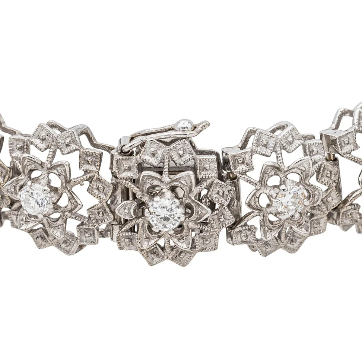 Bracelet Flower in white gold and diamonds - Image 6