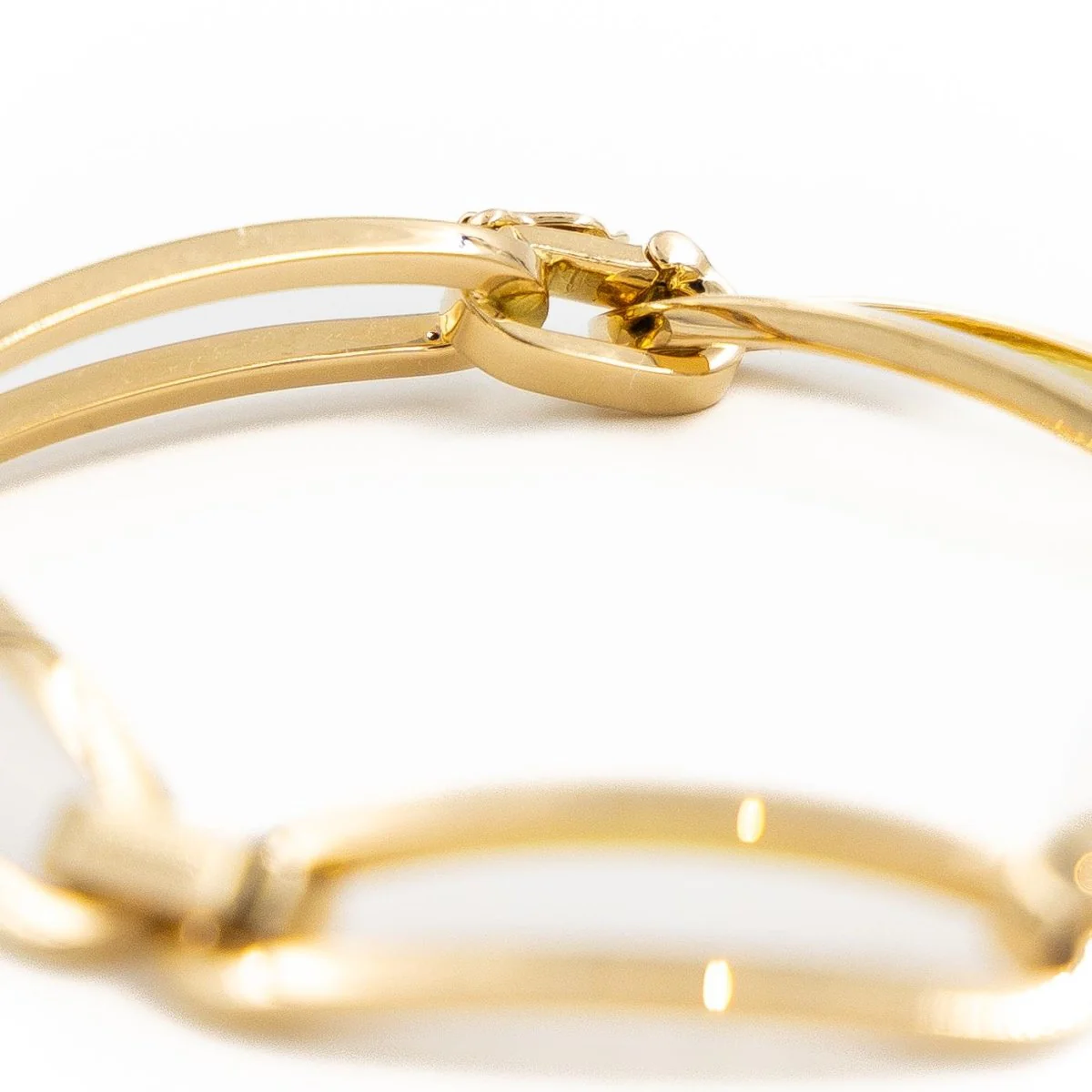 Curb bracelet alternating link in yellow gold - Image 3