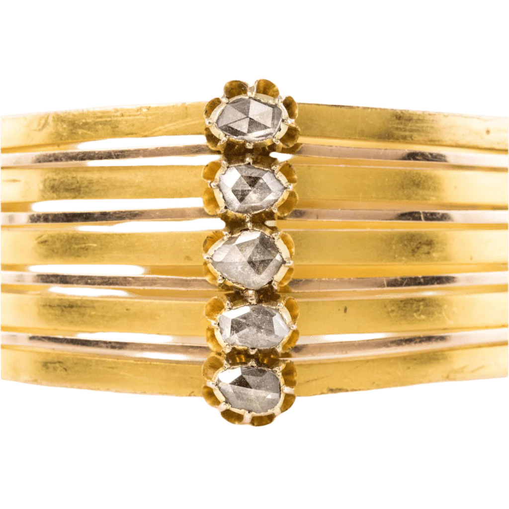 Yellow gold and Diamond Bangle Bracelet - Image 6