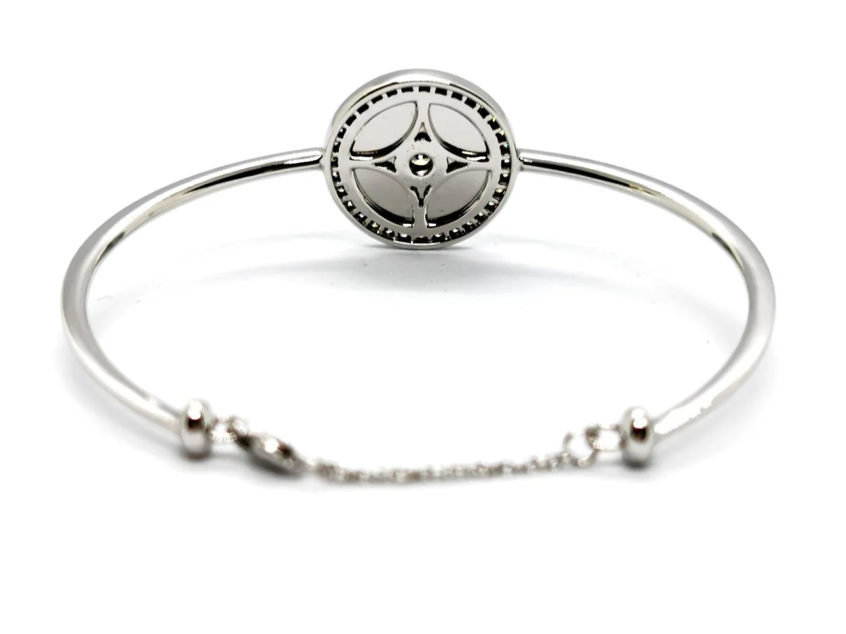 Bangle bracelet in white gold and diamonds - Image 4