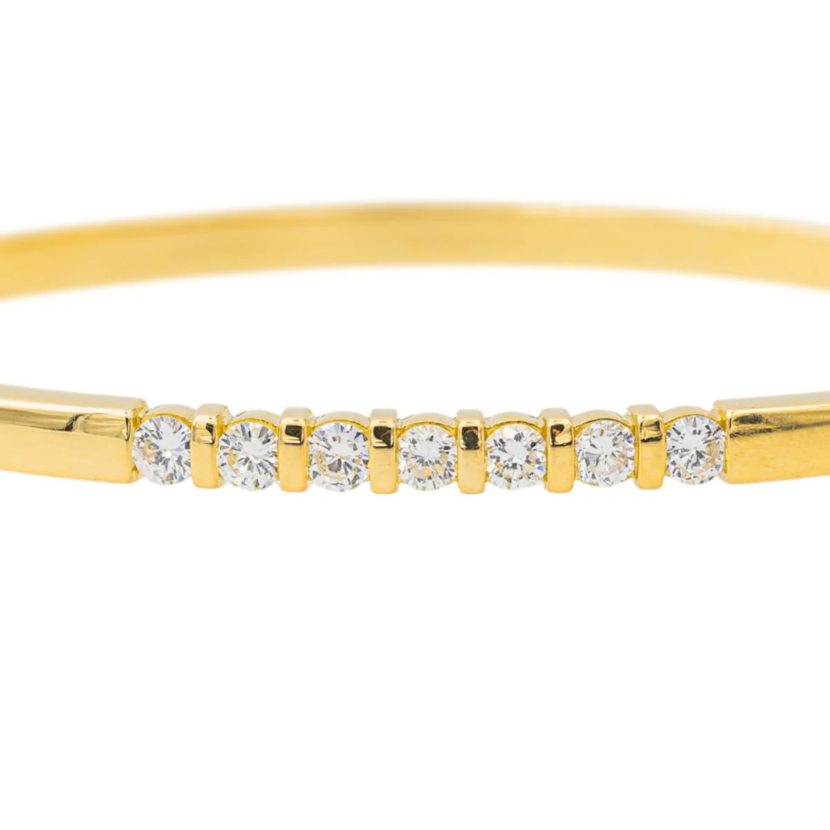 Yellow Gold Diamond Bangle Bracelet - Image 4