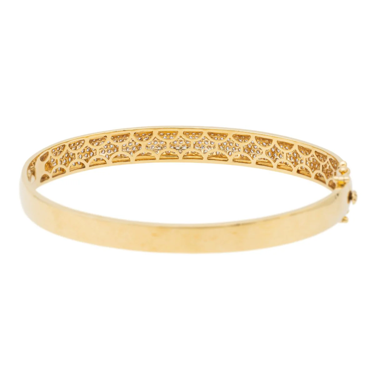 Yellow Gold Diamond Bangle Bracelet - Image 4