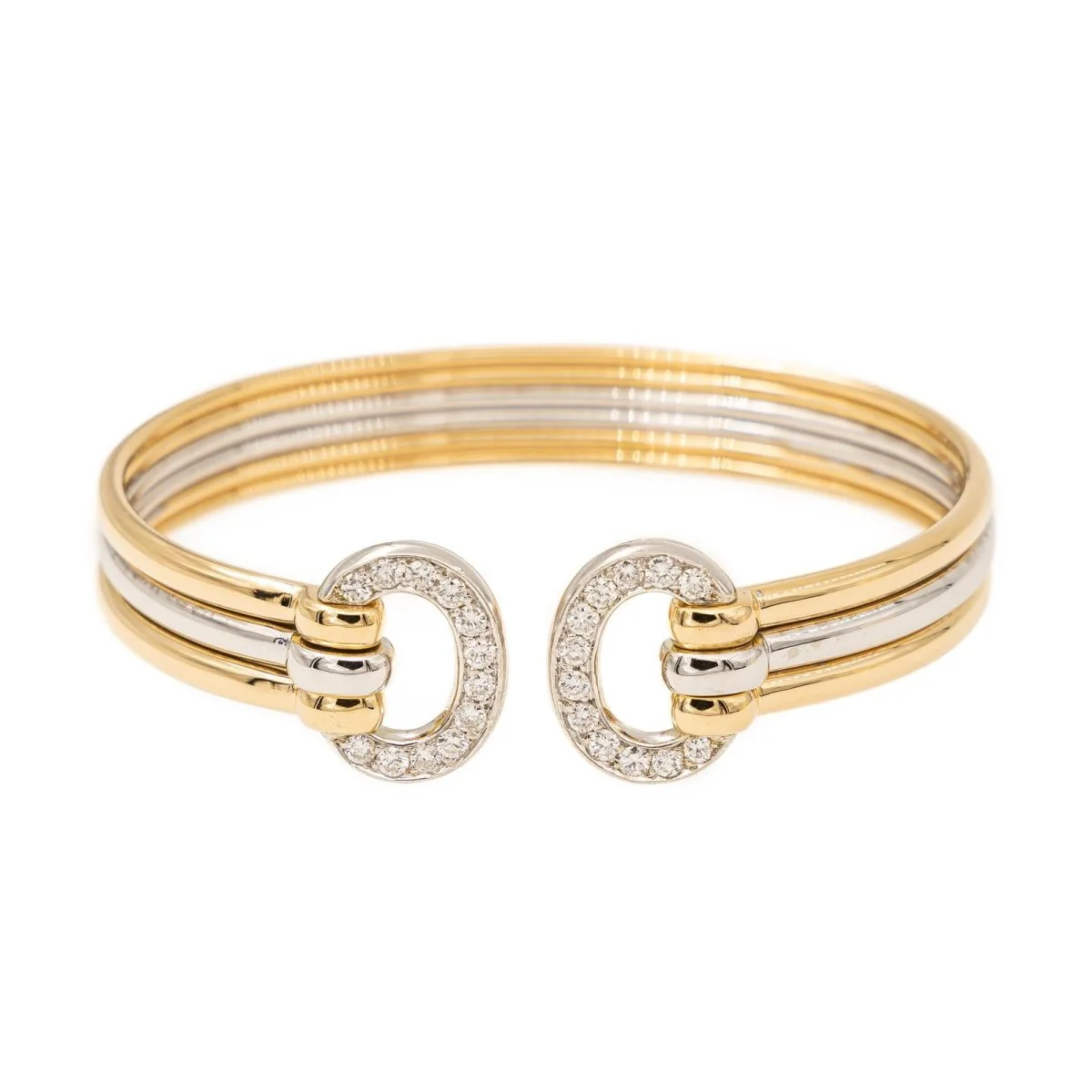 Yellow Gold Diamond Bangle Bracelet - Image 4