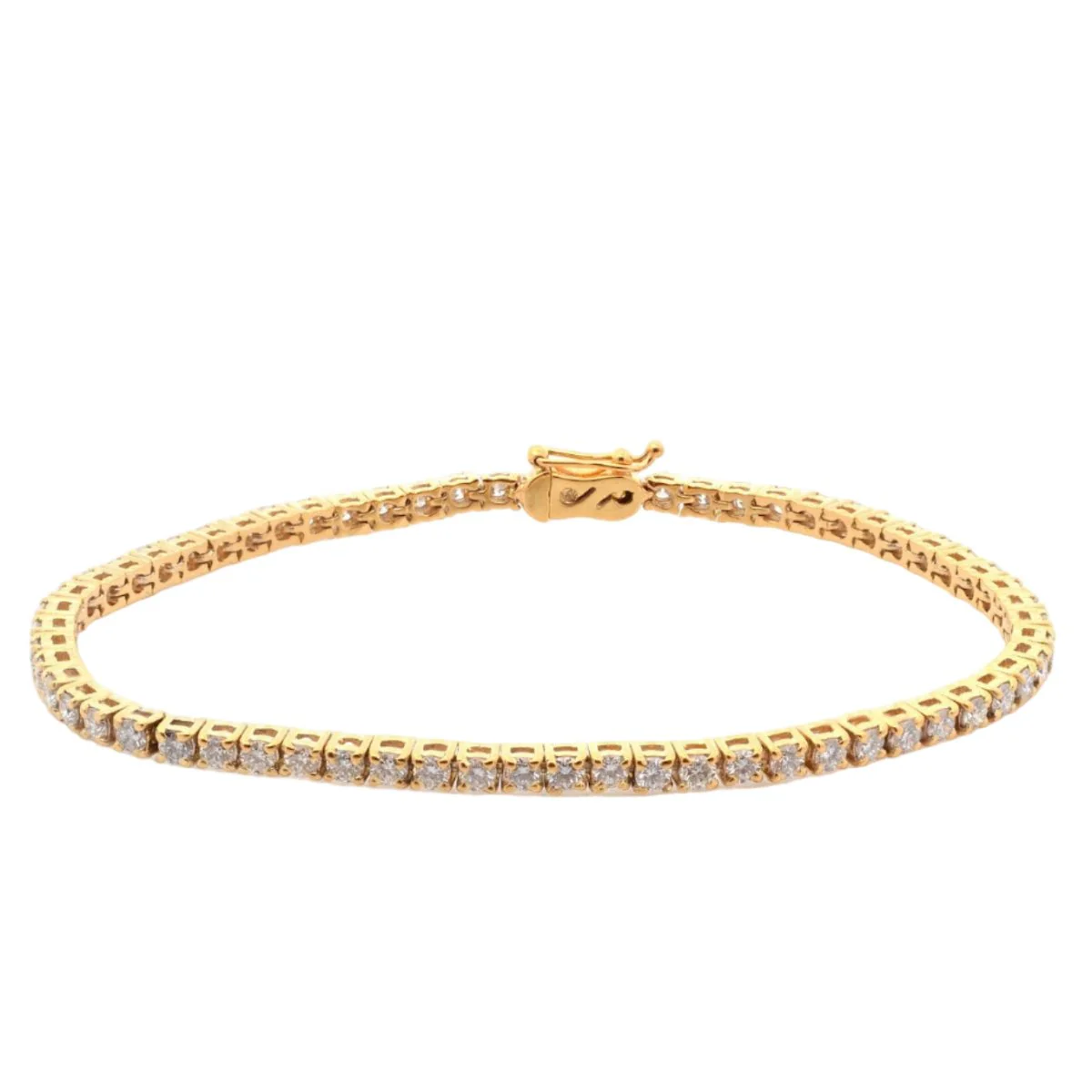 Ligne bracelet in yellow gold and diamonds
