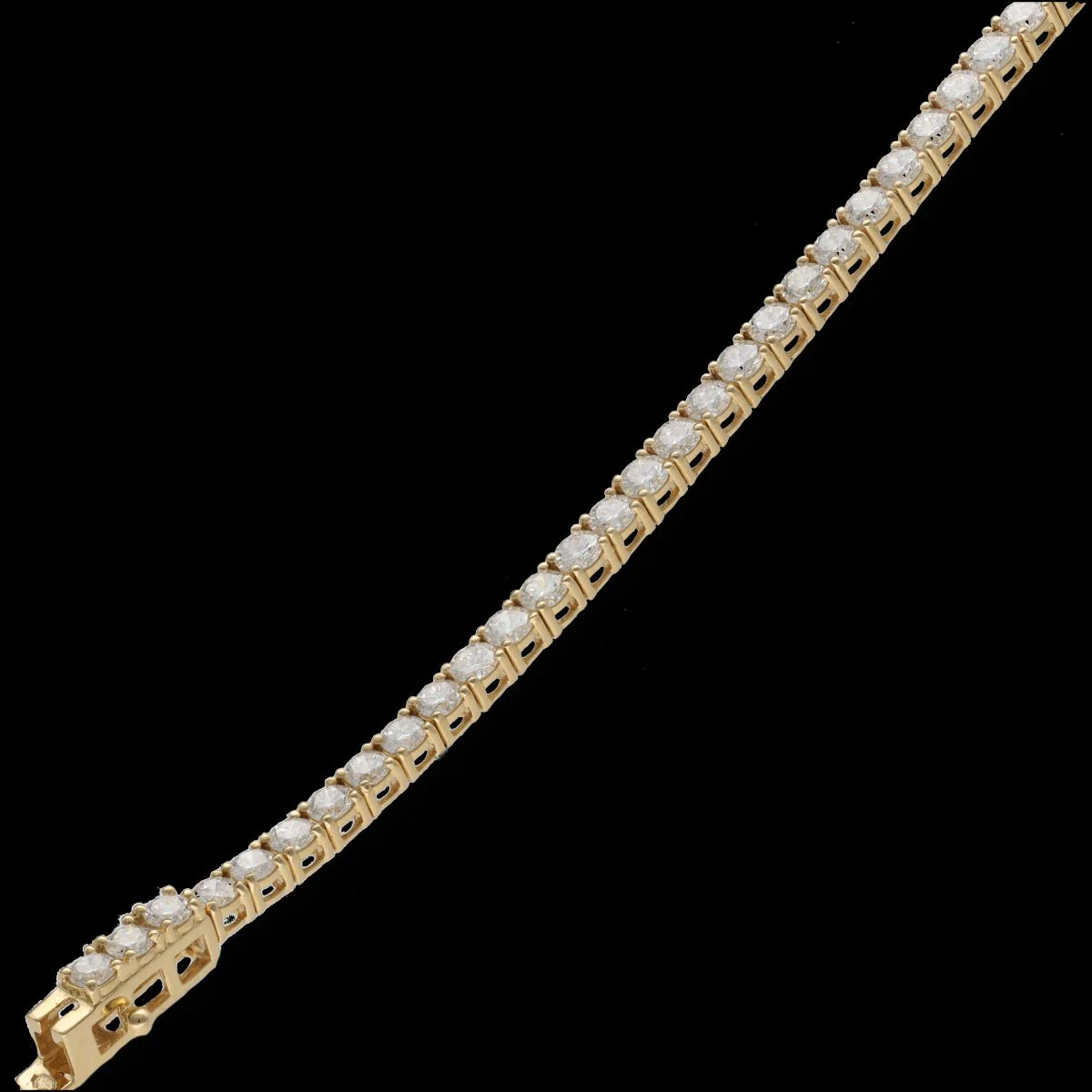 Bracelet line in yellow gold 18 Cts with 4.0 Cts of diamonds brilliant G-VS. - Image 5
