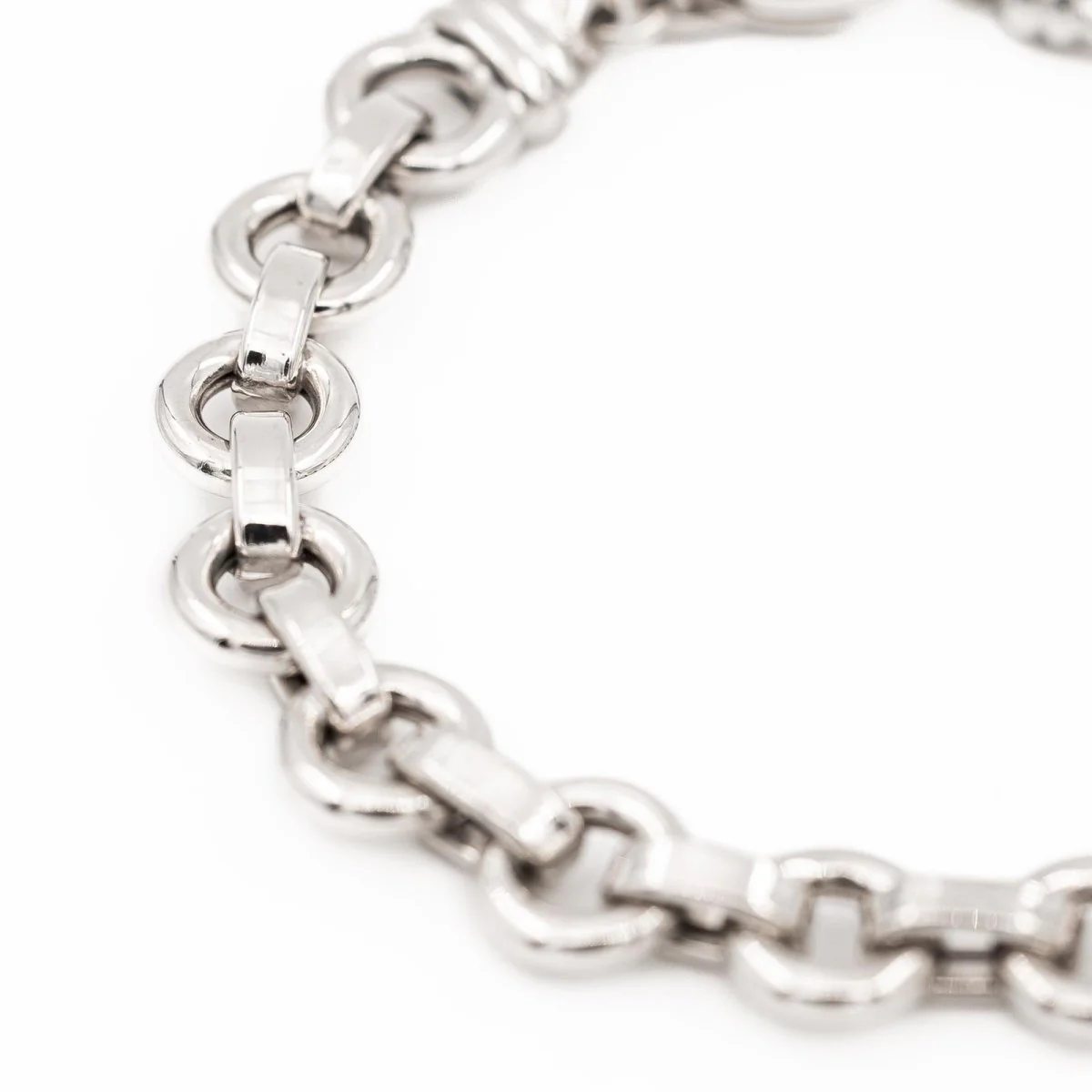 Curb chain link bracelet in white gold - Image 4