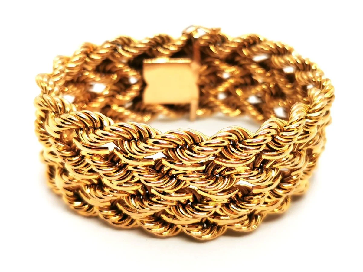 Yellow Gold Cuff Bracelet - Image 5