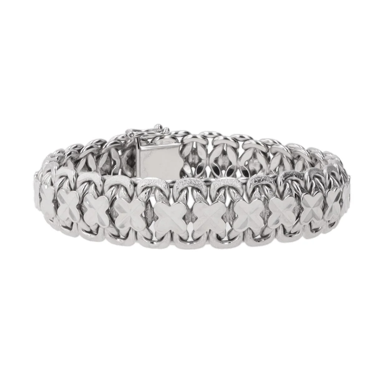 Fancy mesh bracelet in white gold - Image 7