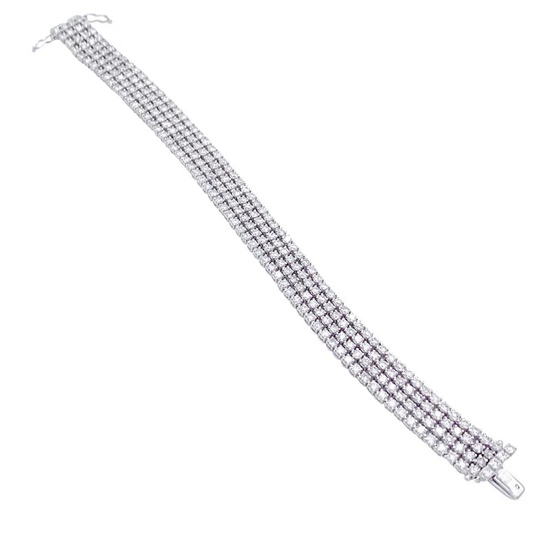 White gold bracelet, diamonds - Image 2