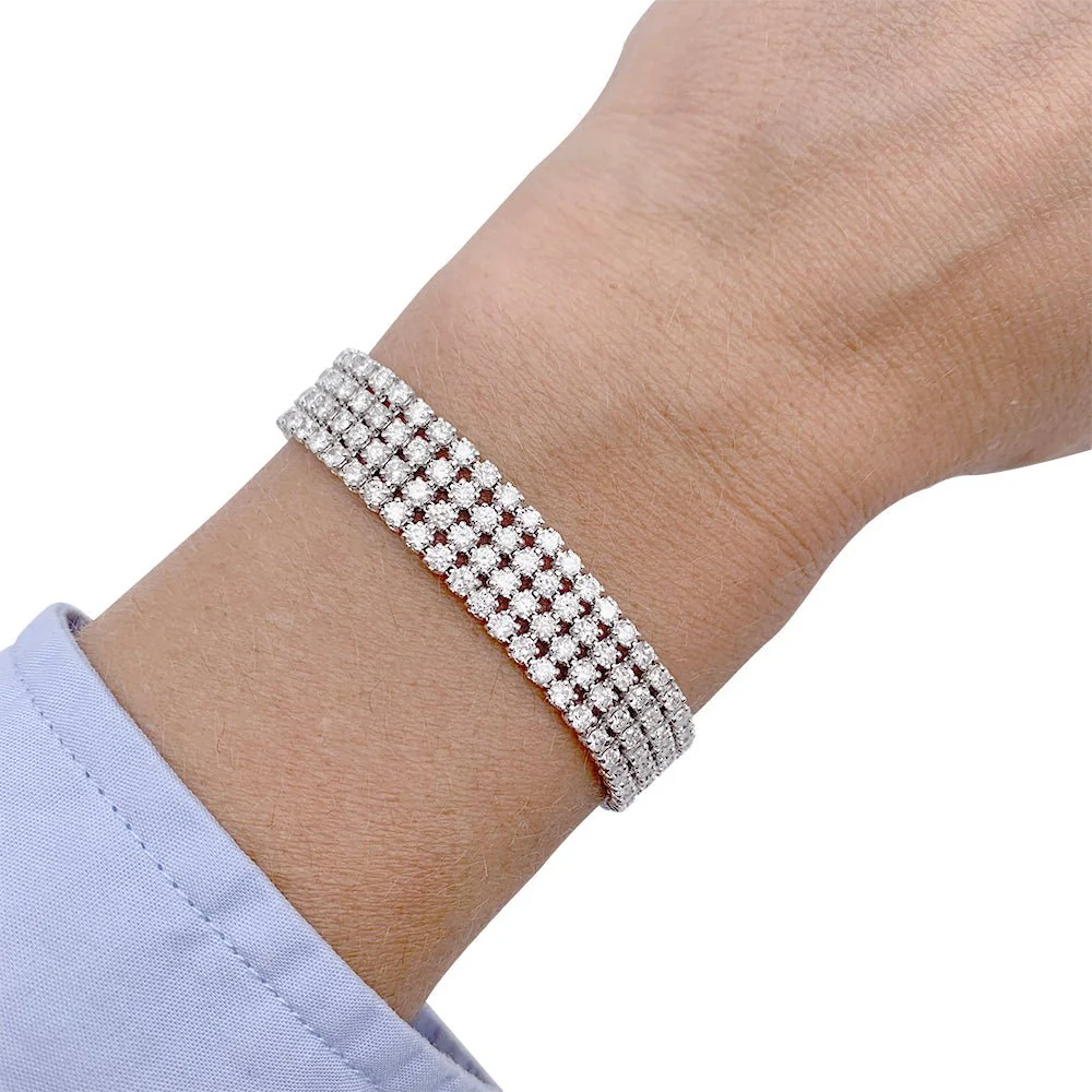 White gold bracelet, diamonds - Image 8