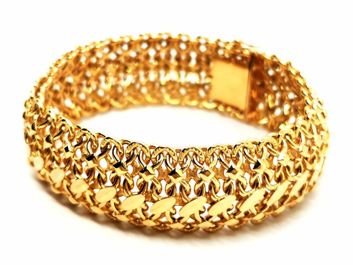Fancy mesh bracelet in yellow gold - Image 2