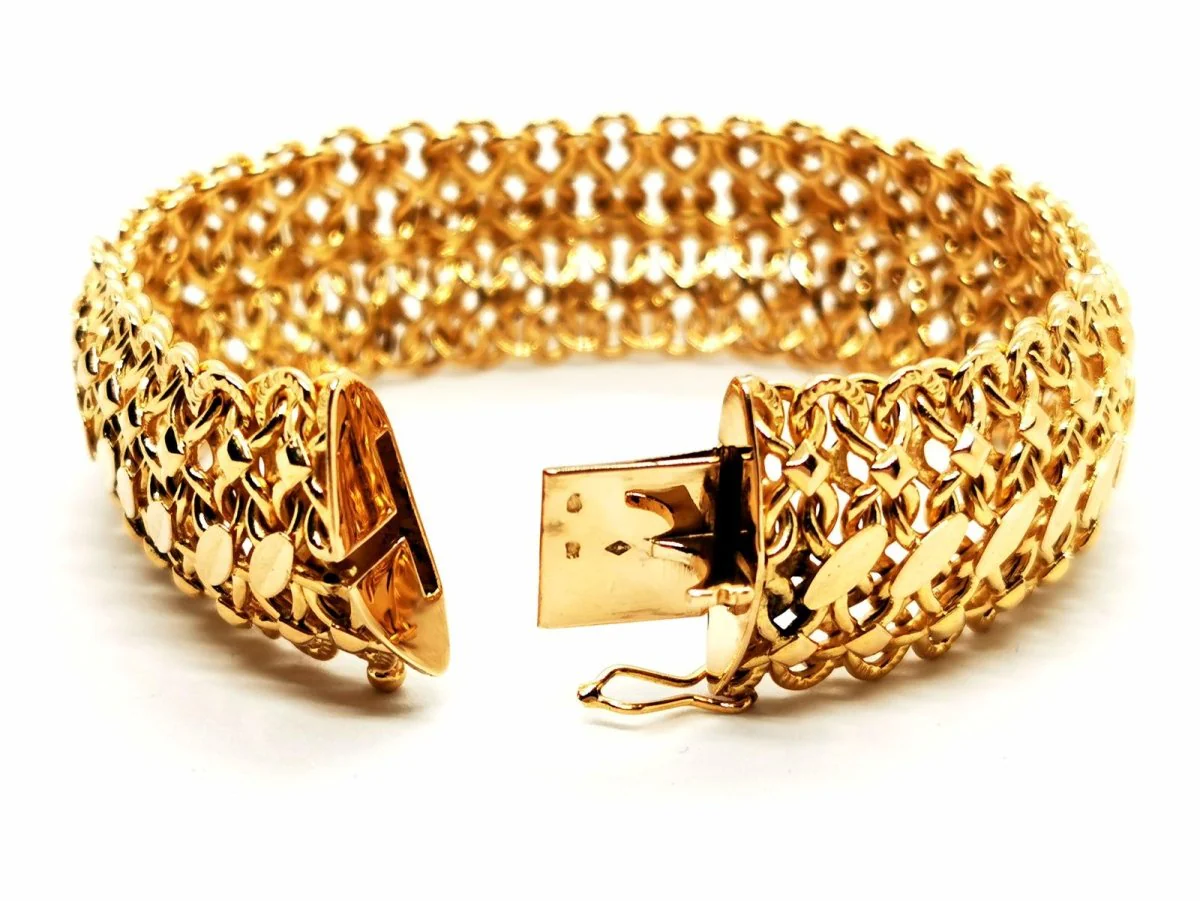 Fancy mesh bracelet in yellow gold - Image 5