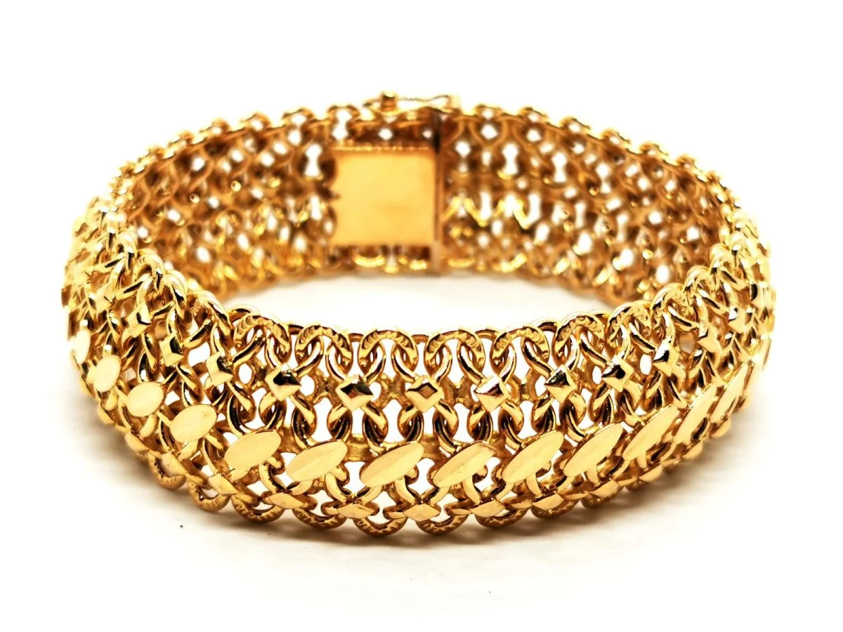 Fancy mesh bracelet in yellow gold - Image 7