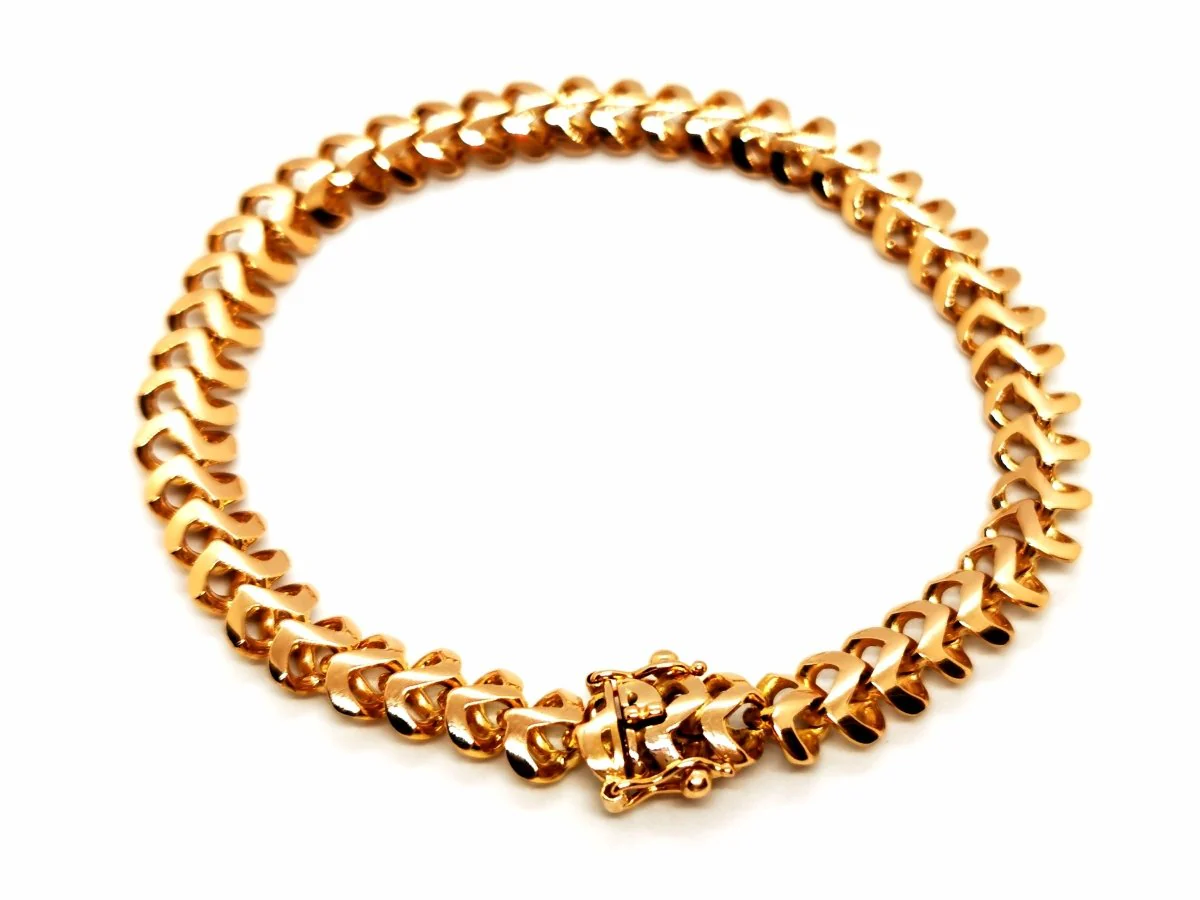 Fancy mesh bracelet in yellow gold - Image 4