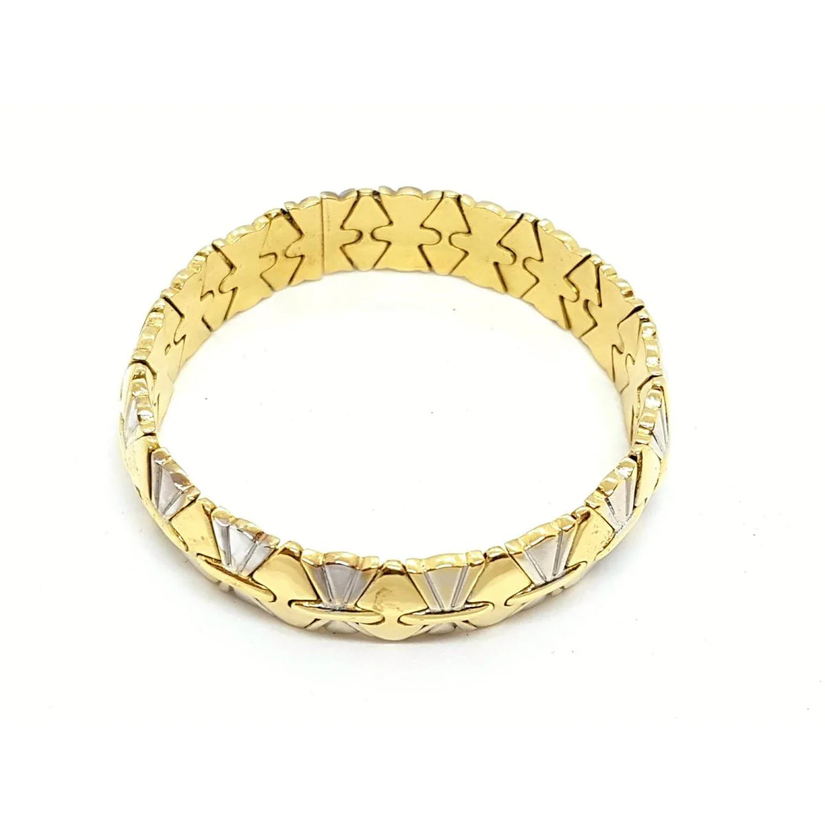 Geometric bracelet in yellow and white gold - Image 3