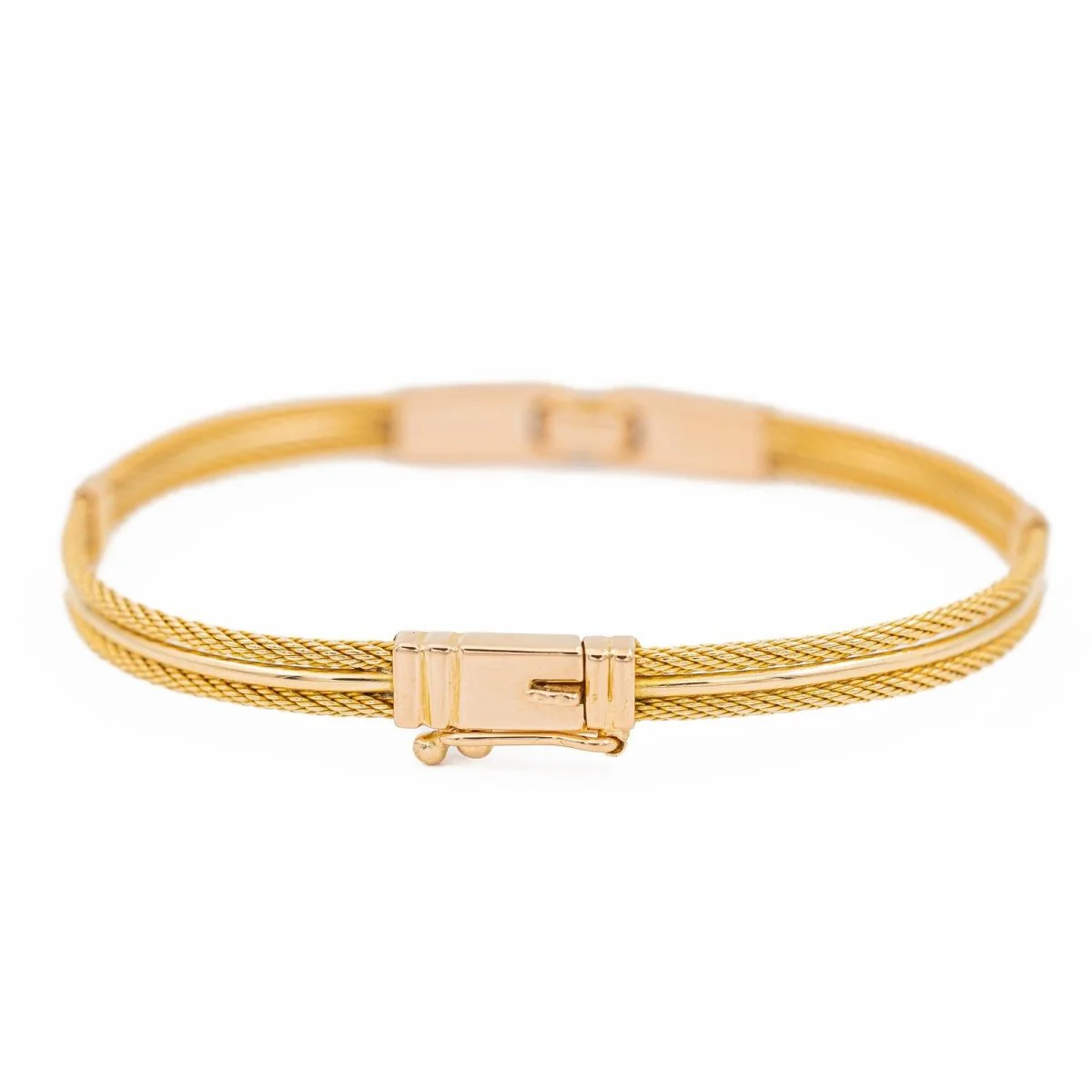 Textured yellow gold bracelet - Image 2