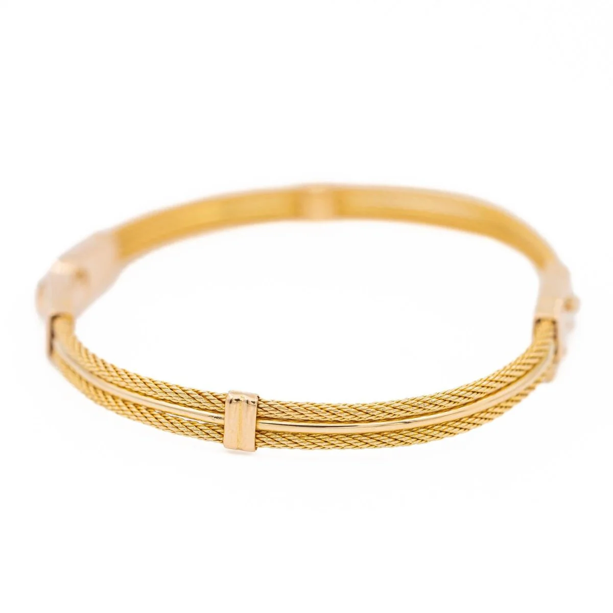 Textured yellow gold bracelet - Image 4