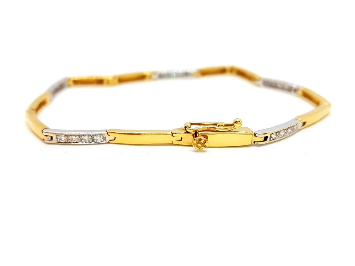 Gold bracelet 2 golds and diamonds - Image 6