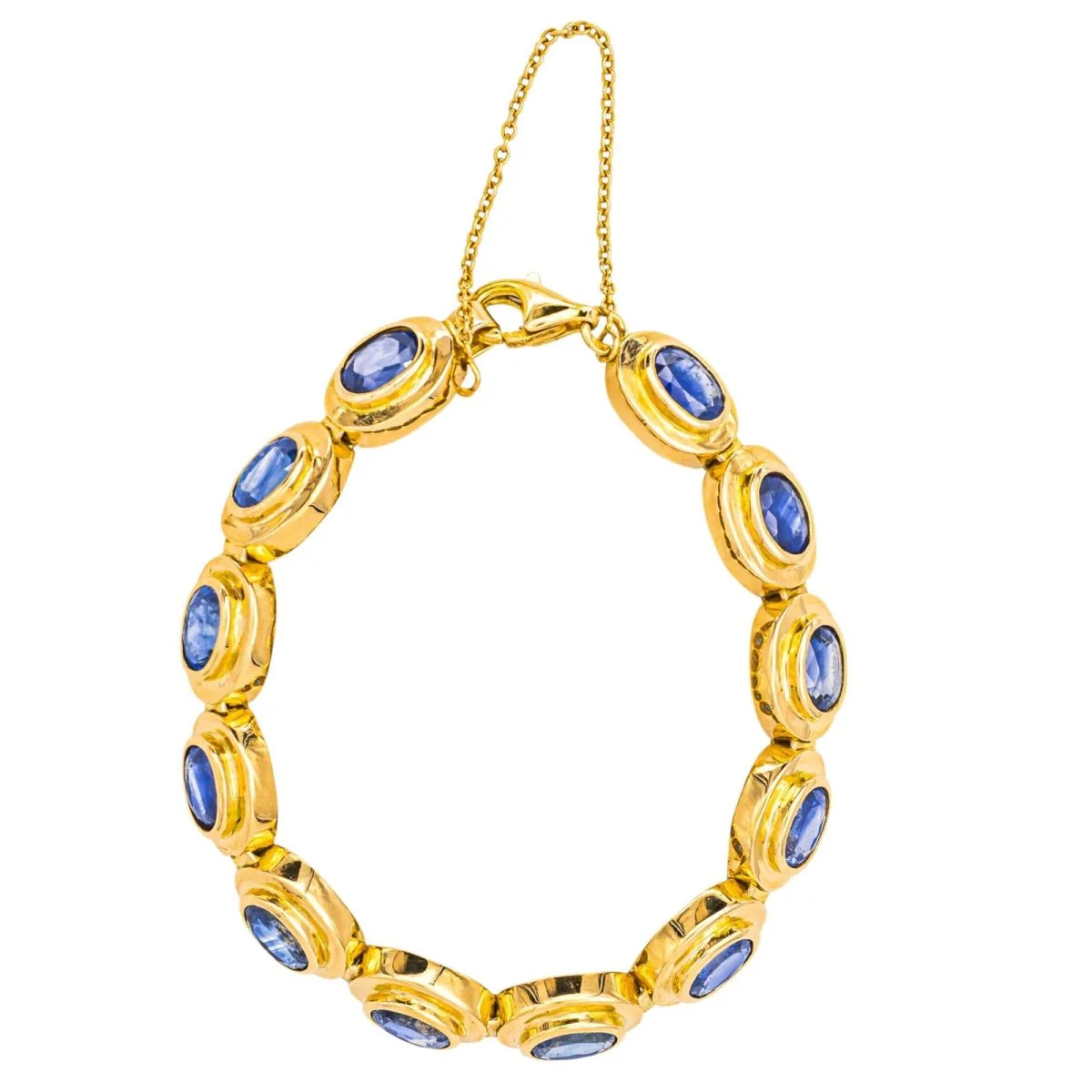 Flexible bracelet in yellow gold and sapphires - Image 3