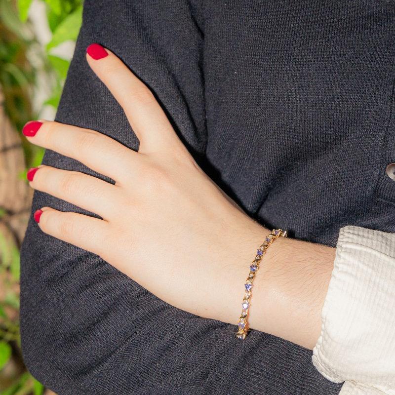 Yellow gold and tanzanite bracelet - Image 2