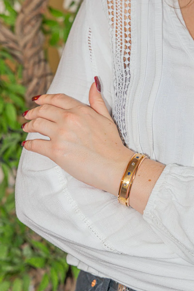 Retro Bracelet in Yellow Gold and Diamond - Image 2